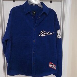 H&M Oversized Blue Corduroy Shirt US Medium